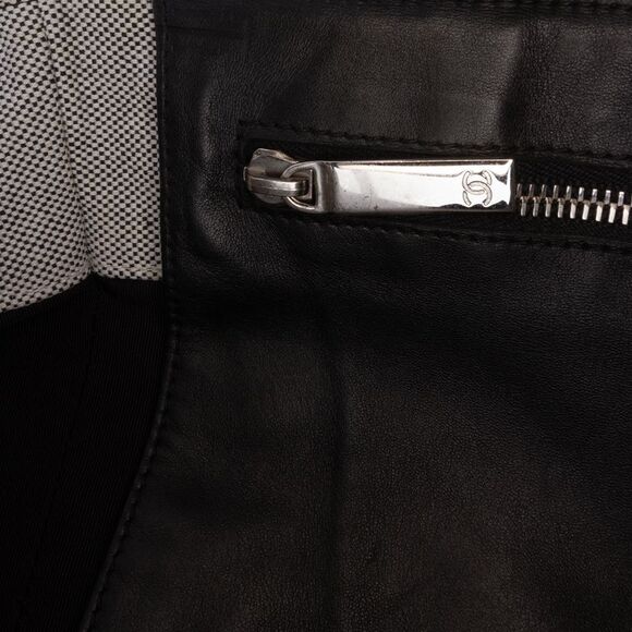 Pre Loved chanel Quilted Canvas Tote Bag Women Gray Tote Bags - Picture 6 of 8